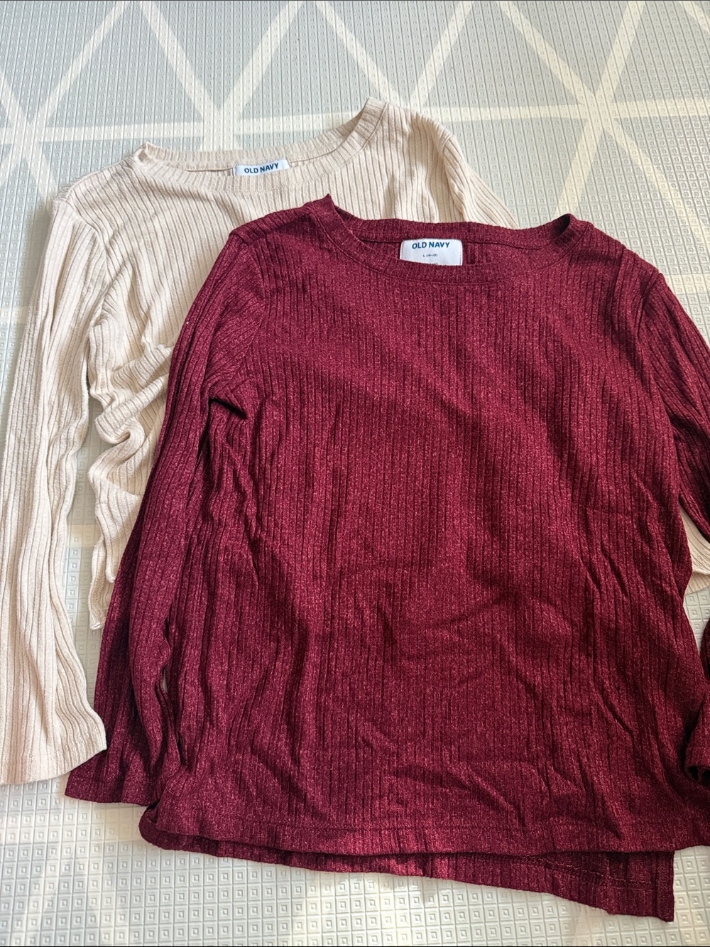 2 Piece Bundle Lot Old Navy Ribbed Crewneck Sweaters. Size L 10/12